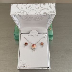 Disney Twinkle Collection Beauty and the Beast Earring and Necklace Set
